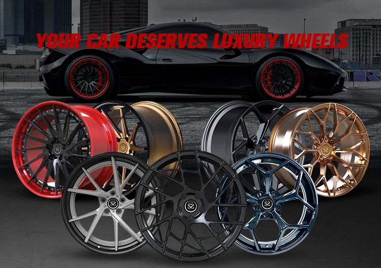 Custom Design Black Staggered Spokes Monoblock 1 Piece Luxury Forged Wheels for Passenger Car Aluminum Alloy Rims