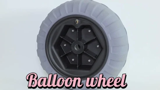 PU de poliuretano gris de gran tamaño, neumático de globo de baja presión de 12 pulgadas, carrito de playa, rueda de globo de arena